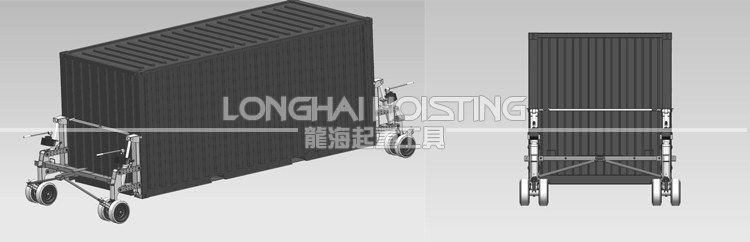 輪式集裝箱搬運系統(tǒng)操作示意圖